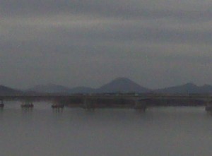 View of Pinnacle Mtn. from bridge